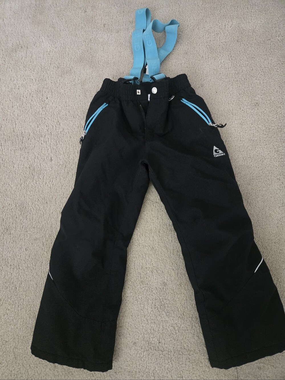 Gerry Weber Black Kids Snow Pants with Bright Blue Accents